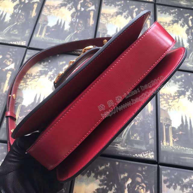 Gucci包 古馳新款手袋 大號 1955馬銜扣托特包 Gucci手提女包 621144 黑色皮  gdj1157